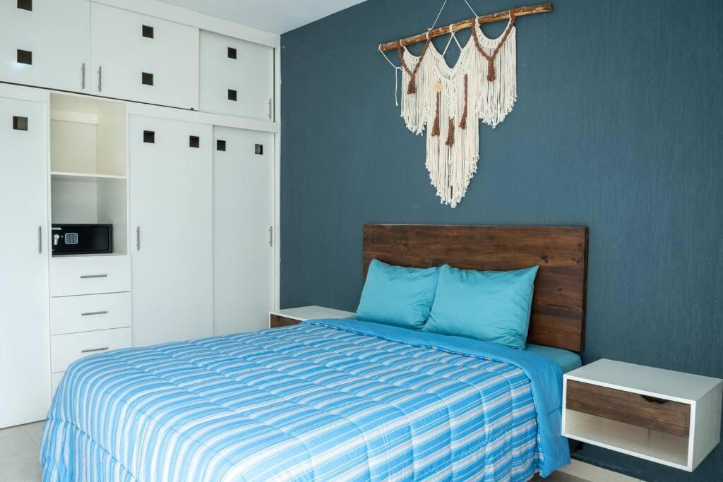 Appartement Depto 2 Rec. Con Vista A La Piscina En C. Privada à Playa del Carmen Extérieur photo