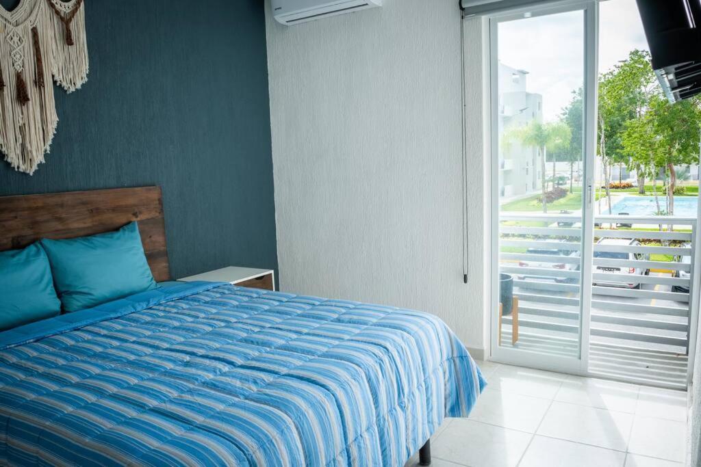 Appartement Depto 2 Rec. Con Vista A La Piscina En C. Privada à Playa del Carmen Extérieur photo