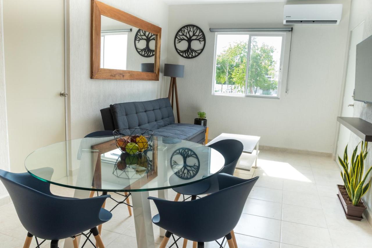 Appartement Depto 2 Rec. Con Vista A La Piscina En C. Privada à Playa del Carmen Extérieur photo